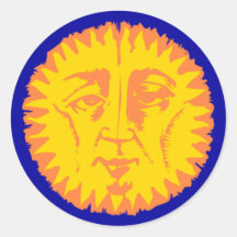Sonne Gesicht sun face Runde Sticker
