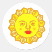 sonne gesicht sun face runde sticker