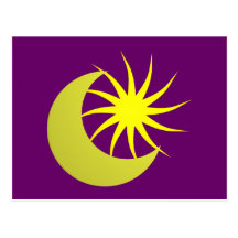 Sonne Mond sun moon Postkarte