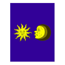 Sonne Mond sun moon Postkarten