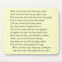 Sonnet # 8 by William Shakespeare Mouse Pad