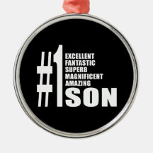Sons Birthdays Gifts : Number One Son Christmas Tree Ornaments