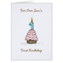 Son's First Birthday Greeting Cards