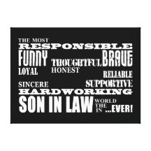 Sons in Law Weddings Birthdays Parties : Qualities Gallery Wrap Canvas
