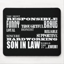 Sons in Law Weddings Birthdays Parties : Qualities Mouse Mat