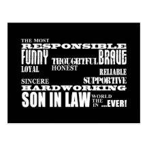 Sons in Law Weddings Birthdays Parties : Qualities Postcards