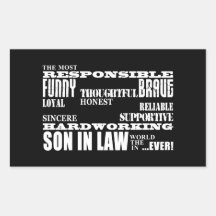 Sons in Law Weddings Birthdays Parties : Qualities Sticker