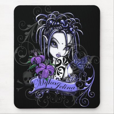 Sophia Purple Lilly Gothic Tattoo Faery Butterfly Mouse Pads Zazzle