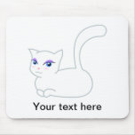 Sophie the Glamorous White Cat mousepads