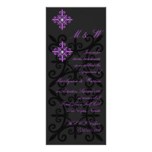 Sophisticated Black and Purple Engagement Party Invitation