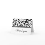 Sophisticated Black Swirls Thank You Card