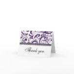 Sophisticated Plum Swirls Thank You Card