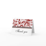 Sophisticated Red Swirls Thank You Card
