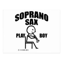 Soprano Sax Play Boy Post Cards