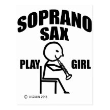 Soprano Sax Play Girl Postcards