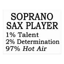 Soprano Sax Player Hot Air Postcard