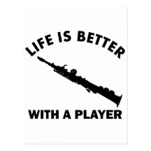 Soprano Saxophone vector designs Postcards
