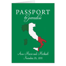 Sorrento Italy Passport Wedding Invitation Greeting Card