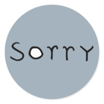 sorry black Sticker