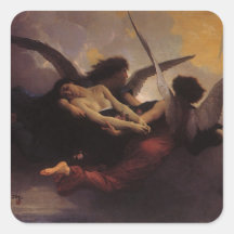 Soul Brought to Heaven, Bouguereau, Vintage Art Sticker