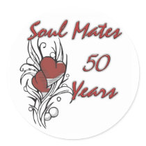 Soul Mates 50 Years Round Stickers