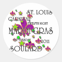 Soulard Mardi Gras 2011 Round Sticker