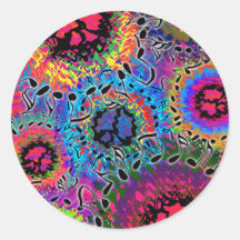 Sound Colours Psychedelic Round Stickers