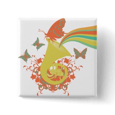 sounds of a horn vector design pinback buttons by doonidesigns