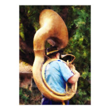 Sousaphone Marching Away Invites