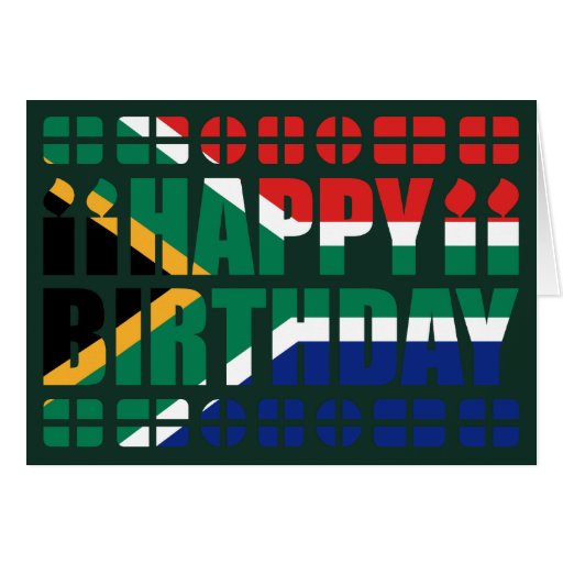 South Africa Flag Birthday Card Zazzle