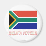 South Africa Flag with Name Fridge Magnets