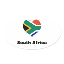South Africa heart oval stickers