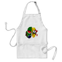 South Africa soccer lovers South AFrican flag face Apron