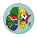 South Africa soccer lovers South AFrican flag face magnets