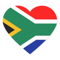 South African Flag Heart Sticker