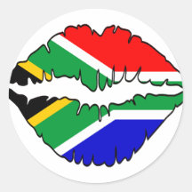 South African Kiss Theme Round Stickers