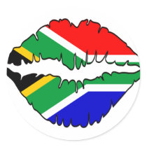 South African Kiss Theme Round Stickers