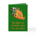 South African rugby ball flag greeting cards