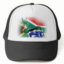 South African Springbock Flag Trucker Hats