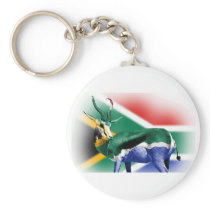 South African Springbock Flag Keychains