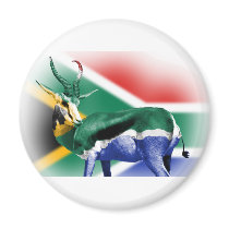South African Springbock Flag Fridge Magnets