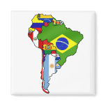 South American flags of South America flag Map Magnet