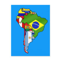 South American flags of South America flag Map Post Cards