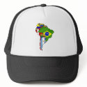 South American flags of South America Map hats
