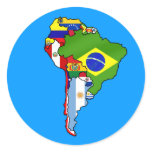 South American flags of South America Map stickers