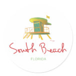 South Beach Lifeguard Station Round Sticker