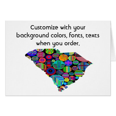 South Carolina Customise colourful card by JKdesigns