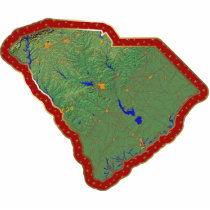 South Carolina Map Christmas Ornament Cut Out