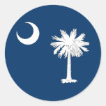 South Carolina State Flag Round Stickers