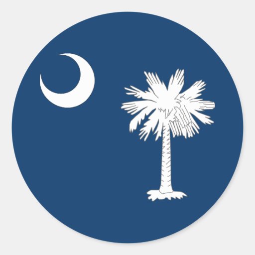 South Carolina State Flag Round Stickers